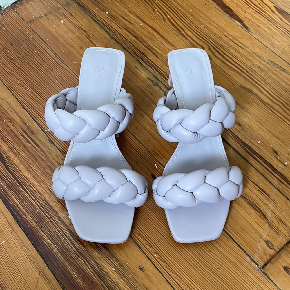 H&M Women’s Leather Braided Heels in very good condition